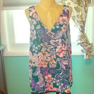 Lilly Pulitzer Florin Rvsble Tank Moonlight Garden